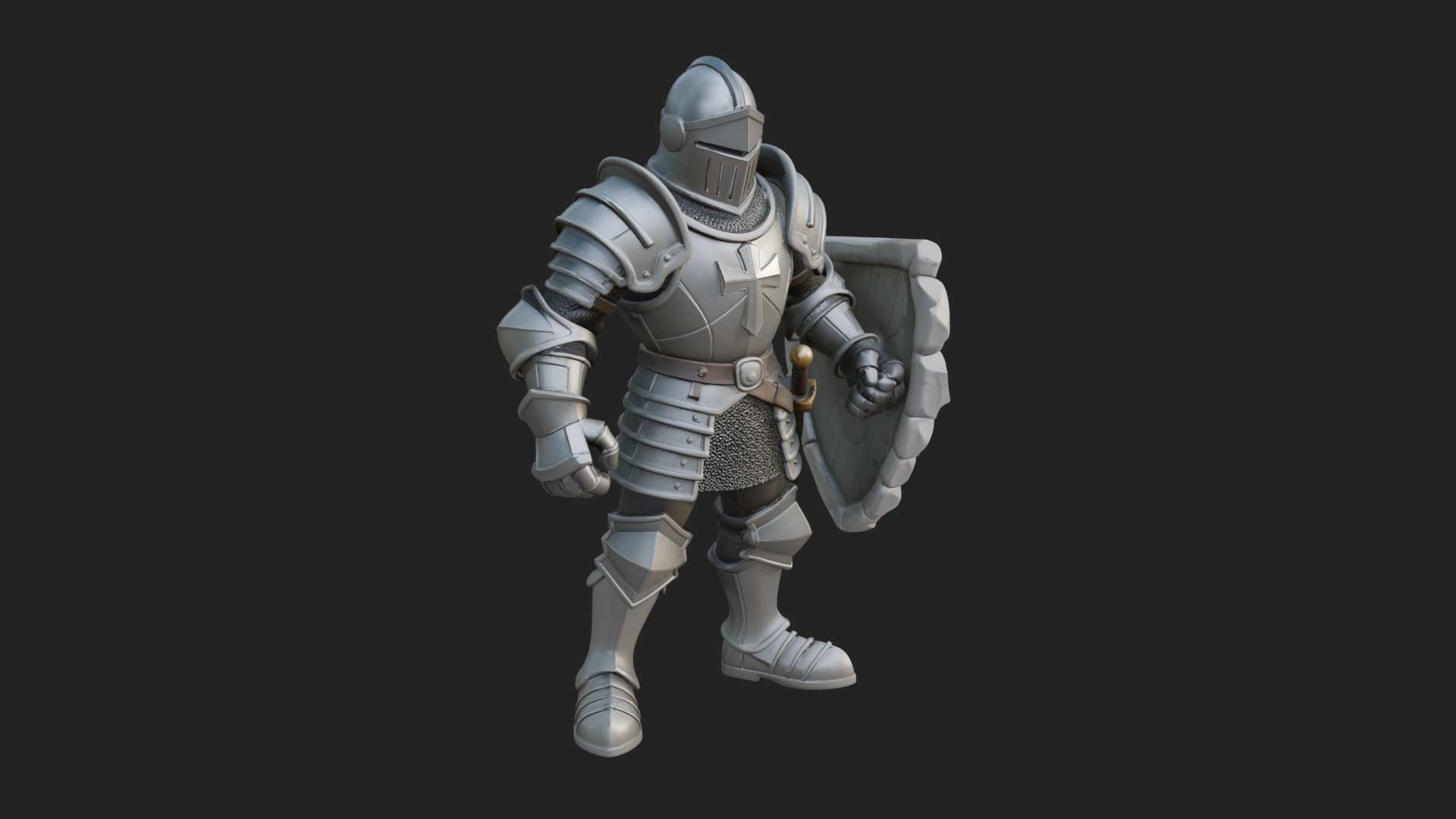 Armored Knight Statue Design 26 3D Print Model 3D Model