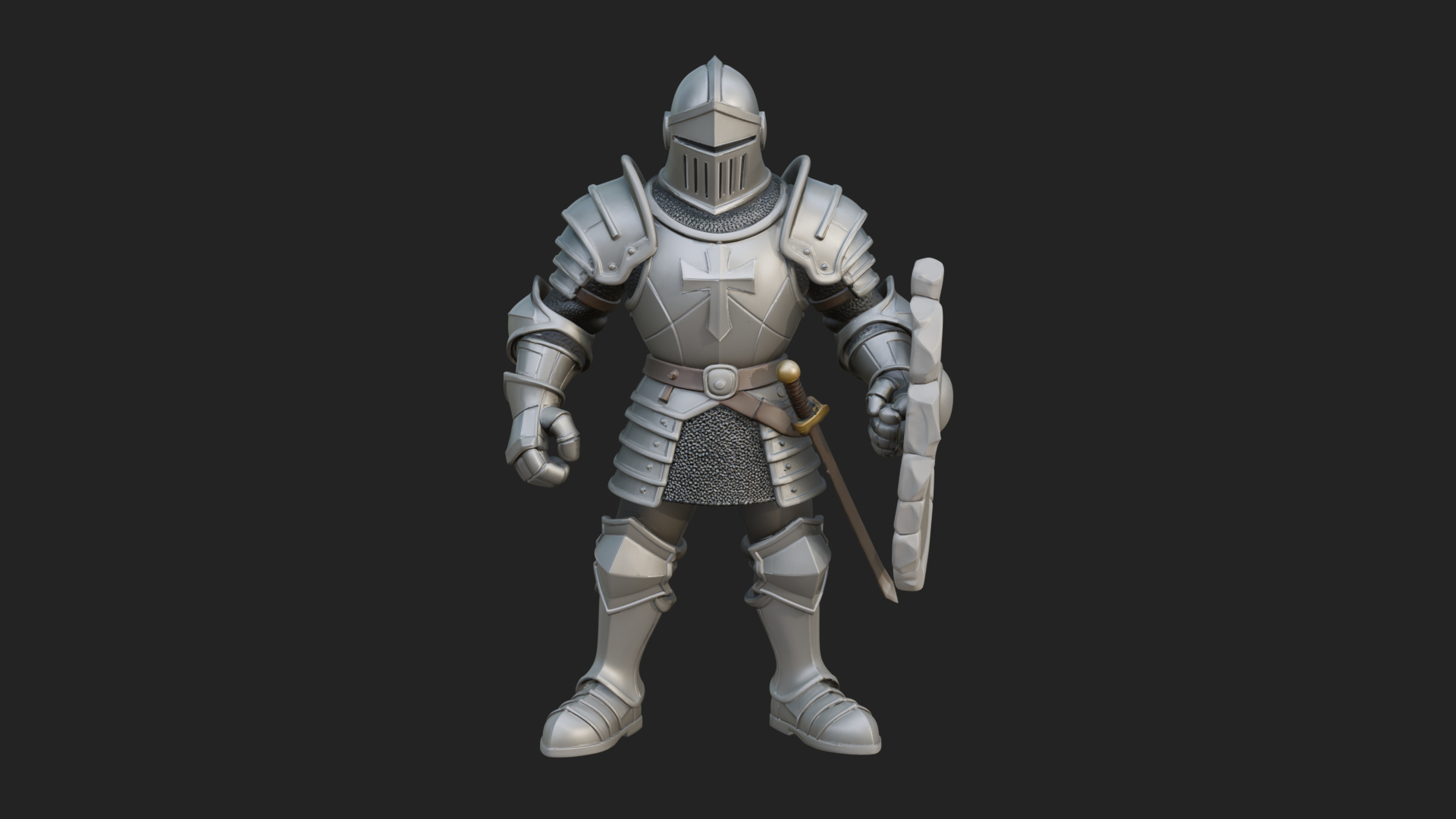Armored Knight Statue Design 26 3D Print Model 3D Model