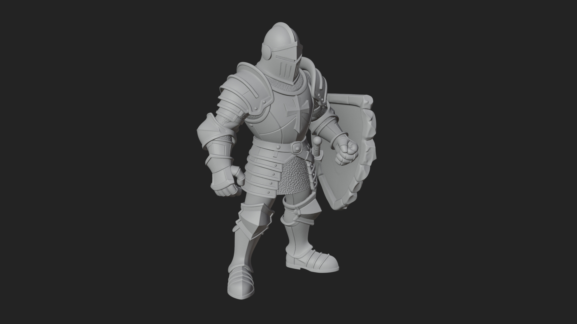 Armored Knight Statue Design 26 3D Print Model 3D Model