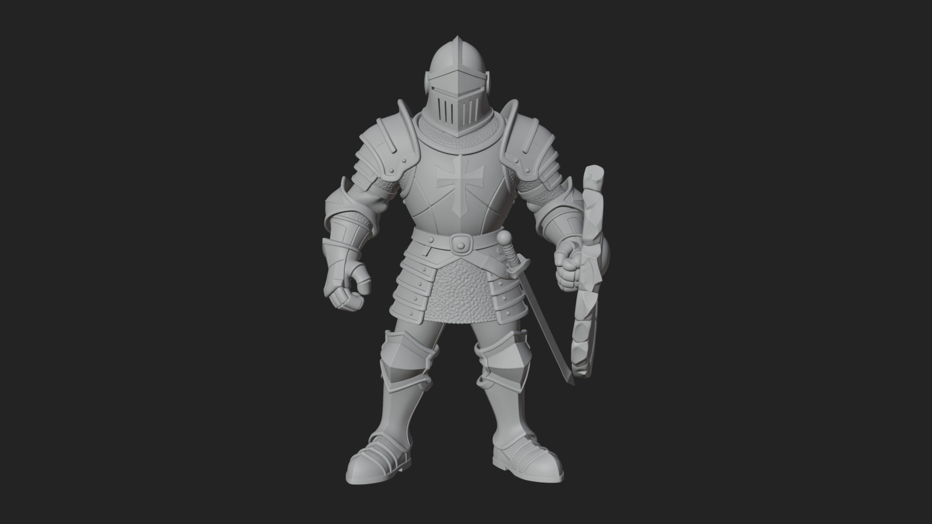 Armored Knight Statue Design 26 3D Print Model 3D Model