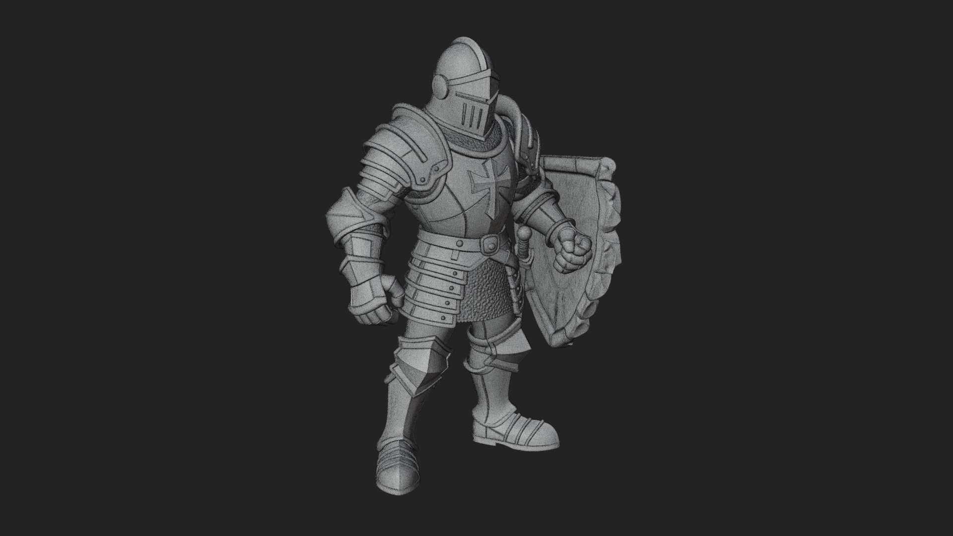 Armored Knight Statue Design 26 3D Print Model 3D Model