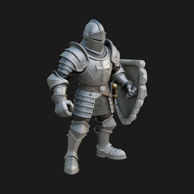Armored Knight Statue Design 26 3D Print Model