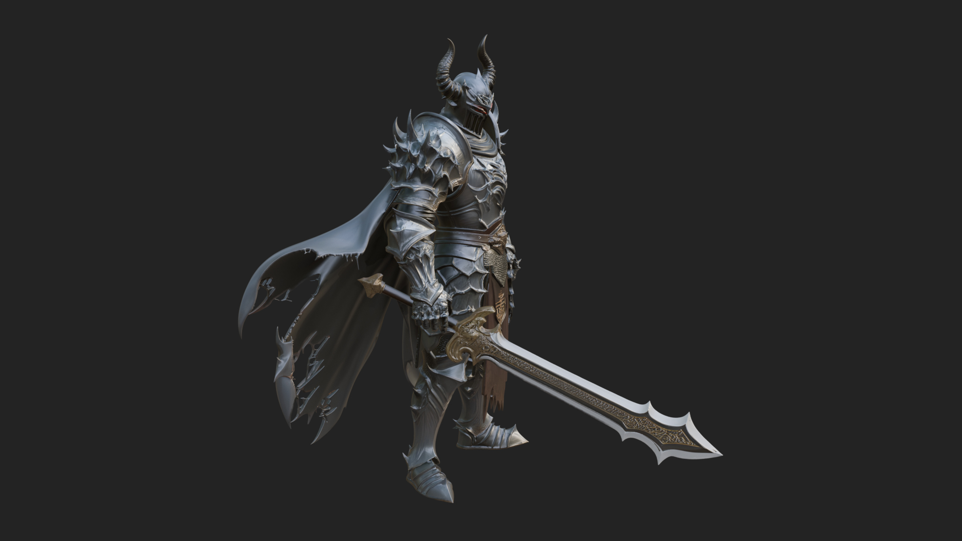 Armored Knight Statue Design 28 3D Print Model 3D Model