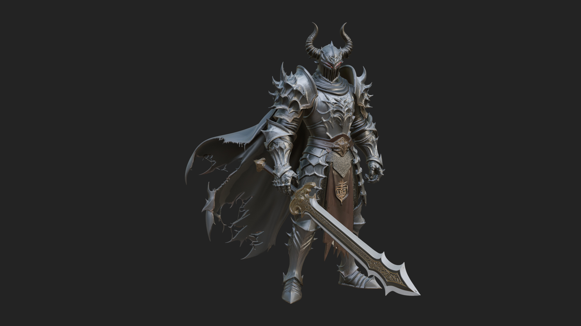 Armored Knight Statue Design 28 3D Print Model 3D Model