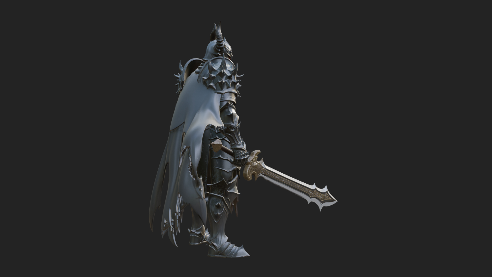 Armored Knight Statue Design 28 3D Print Model 3D Model
