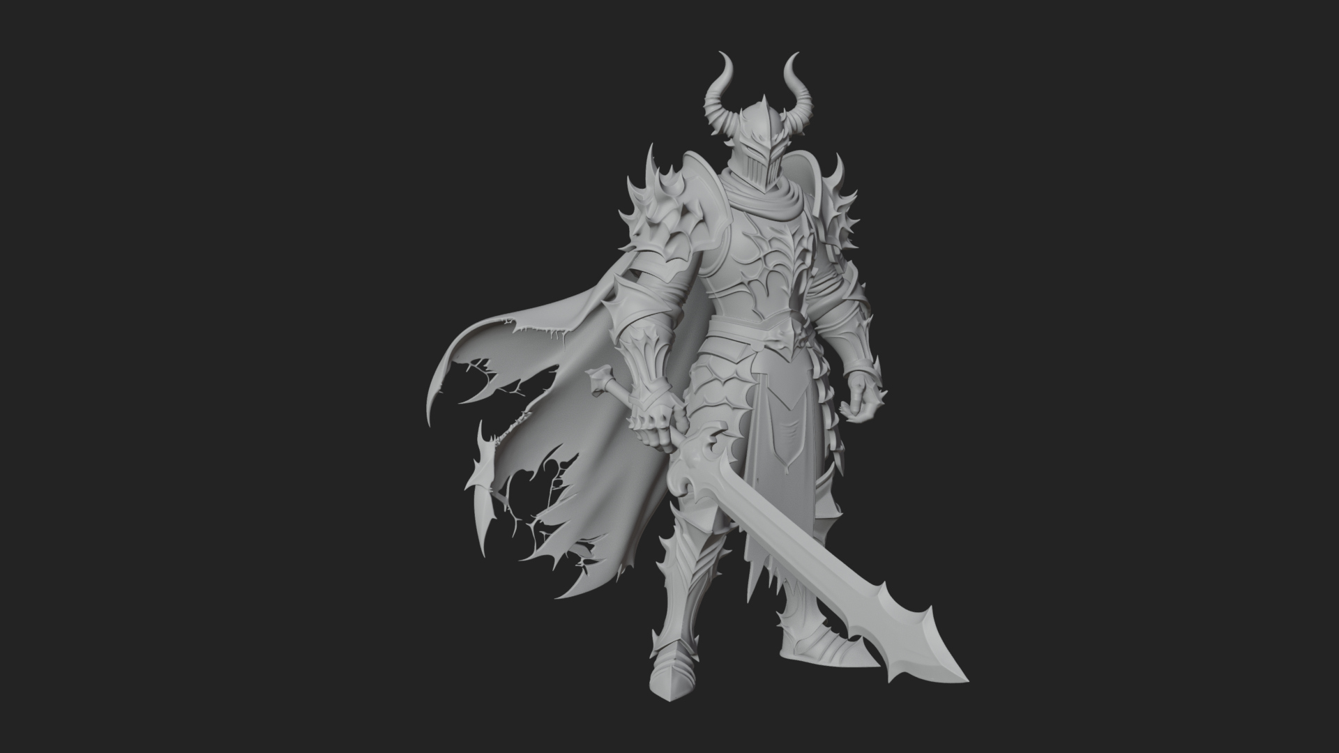 Armored Knight Statue Design 28 3D Print Model 3D Model