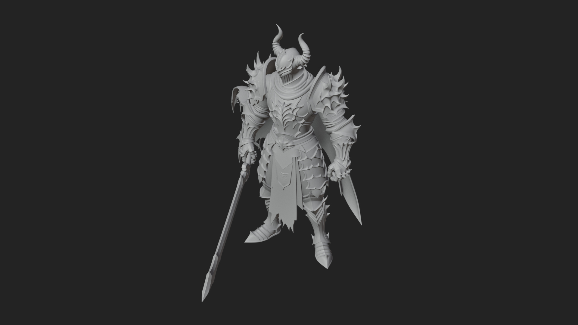Armored Knight Statue Design 28 3D Print Model 3D Model