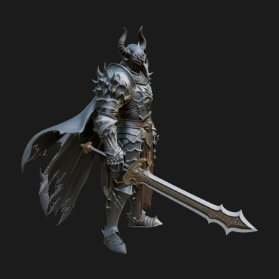 Armored Knight Statue Design 28 3D Print Model