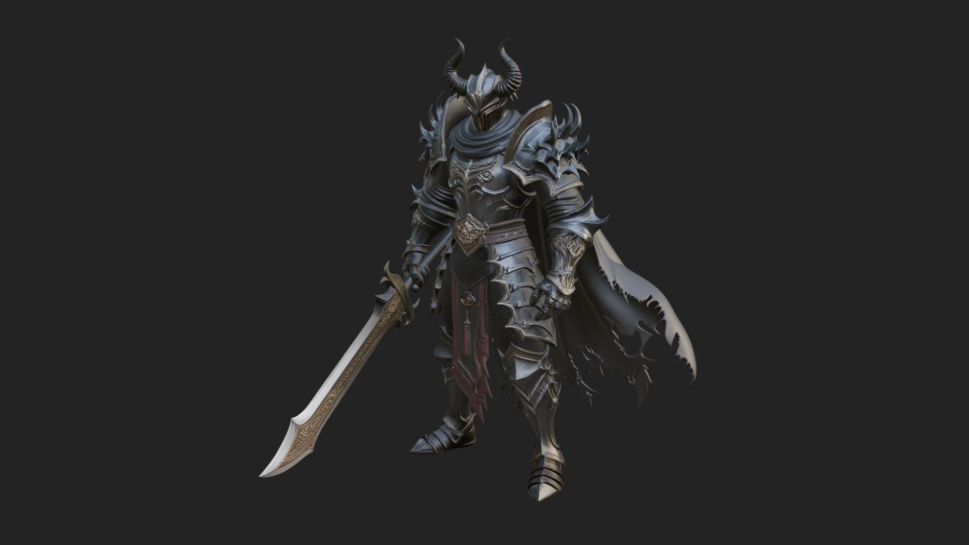 Armored Knight Statue Design 29 3D Print Model 3D Model