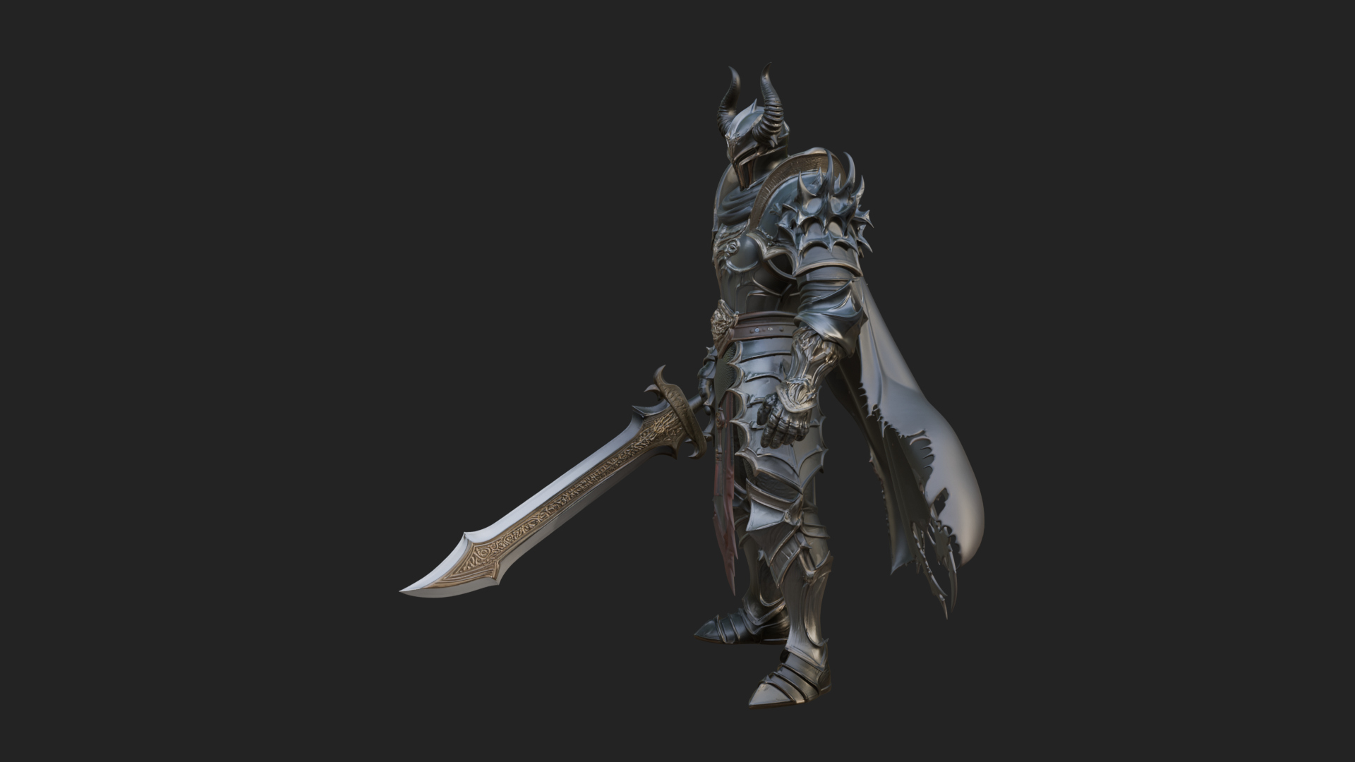 Armored Knight Statue Design 29 3D Print Model 3D Model