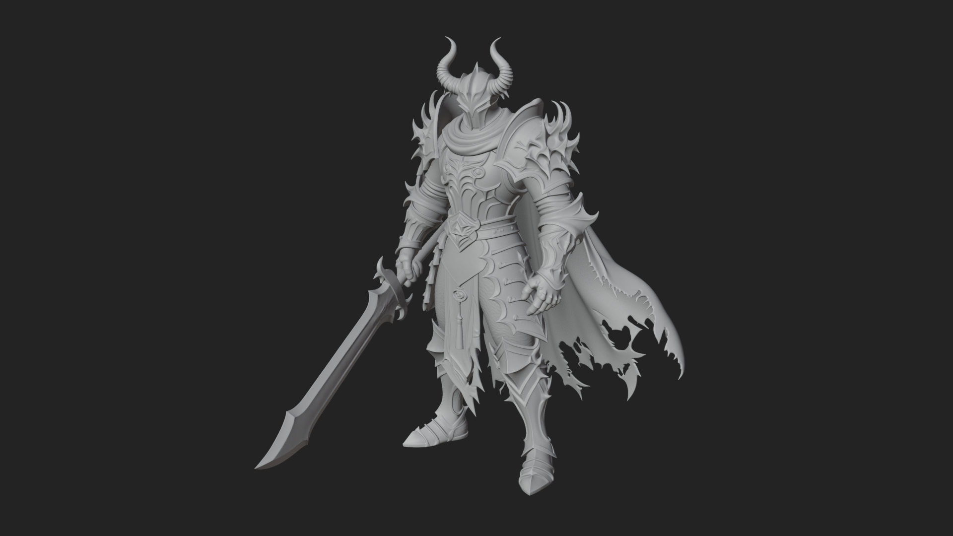 Armored Knight Statue Design 29 3D Print Model 3D Model