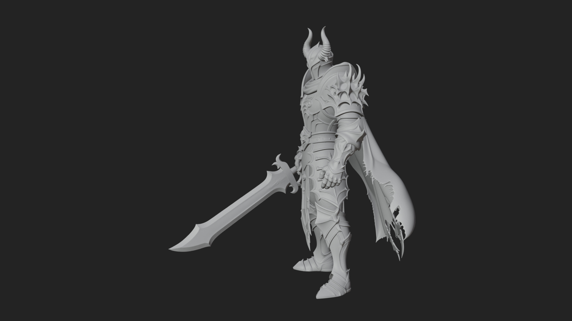 Armored Knight Statue Design 29 3D Print Model 3D Model