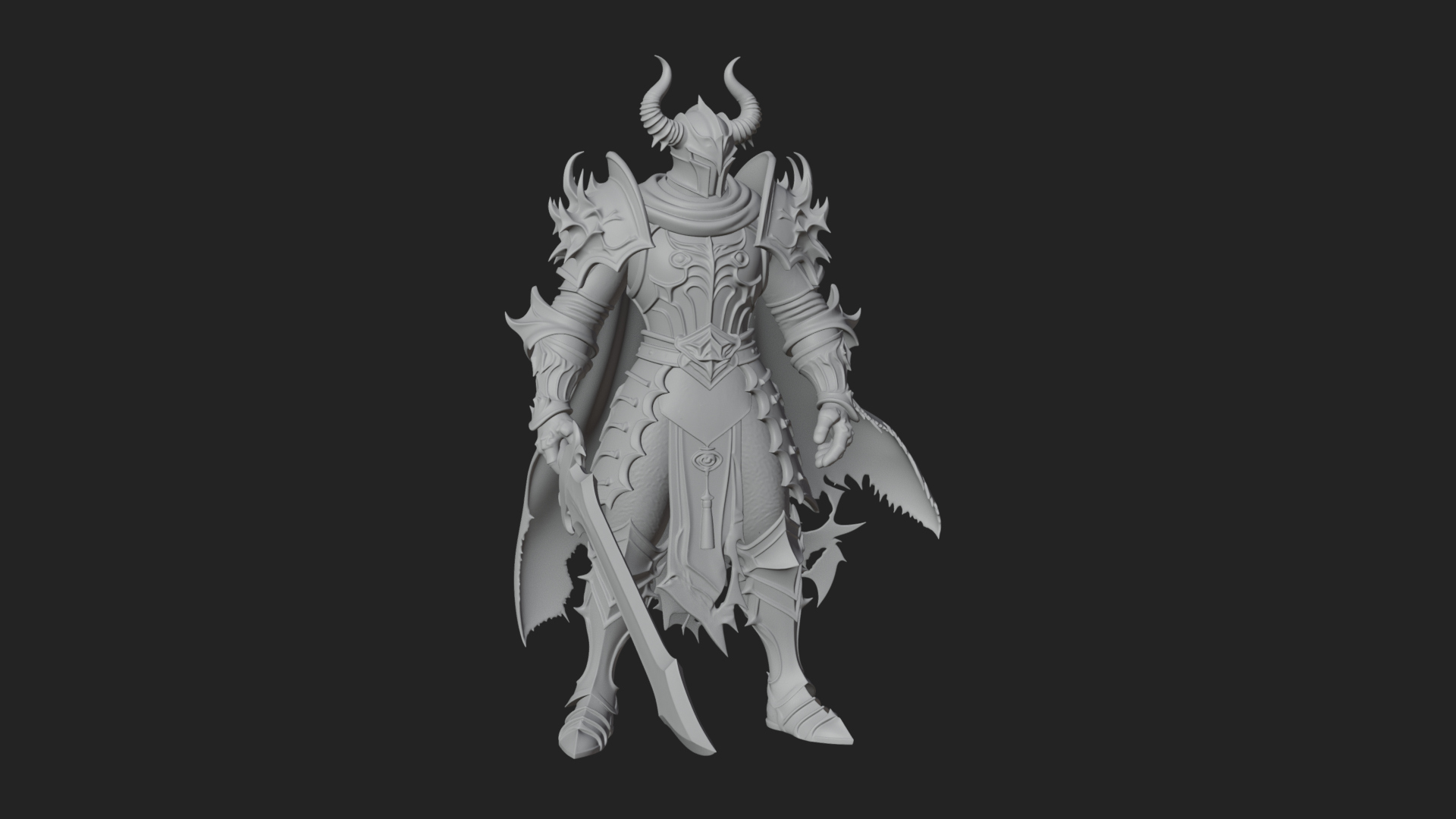 Armored Knight Statue Design 29 3D Print Model 3D Model