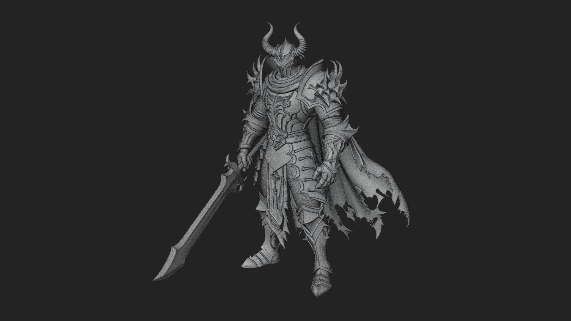 Armored Knight Statue Design 29 3D Print Model 3D Model