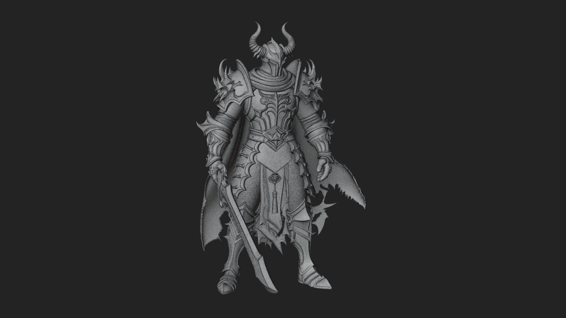 Armored Knight Statue Design 29 3D Print Model 3D Model