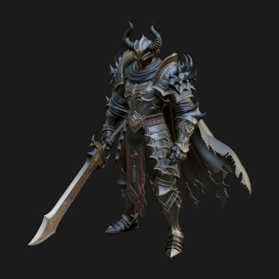 Armored Knight Statue Design 29 3D Print Model