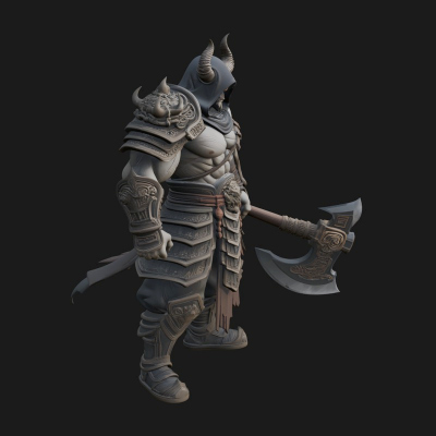 Armored Knight Statue Design 30 3D Print Model