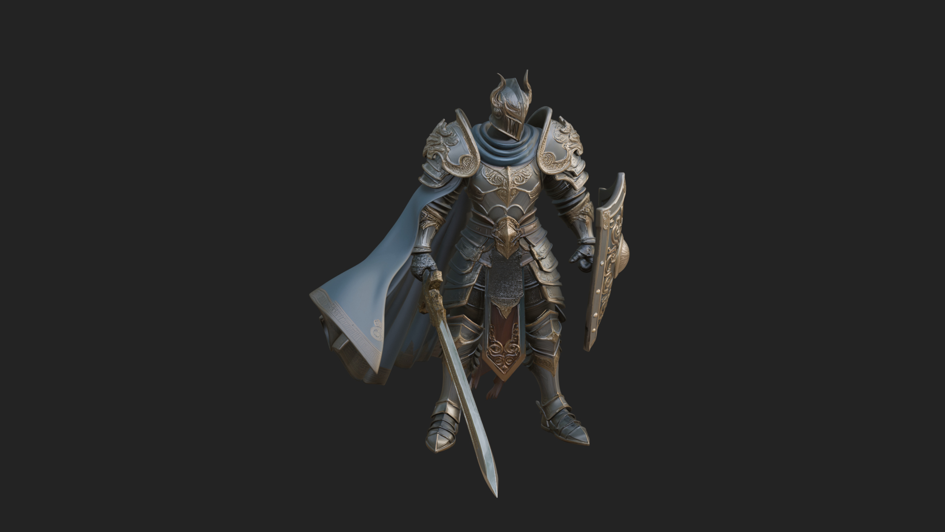 Armored Knight Statue Design 31 3D Print Model 3D Model