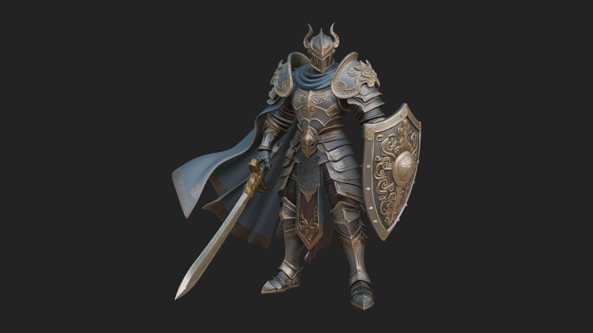 Armored Knight Statue Design 31 3D Print Model 3D Model