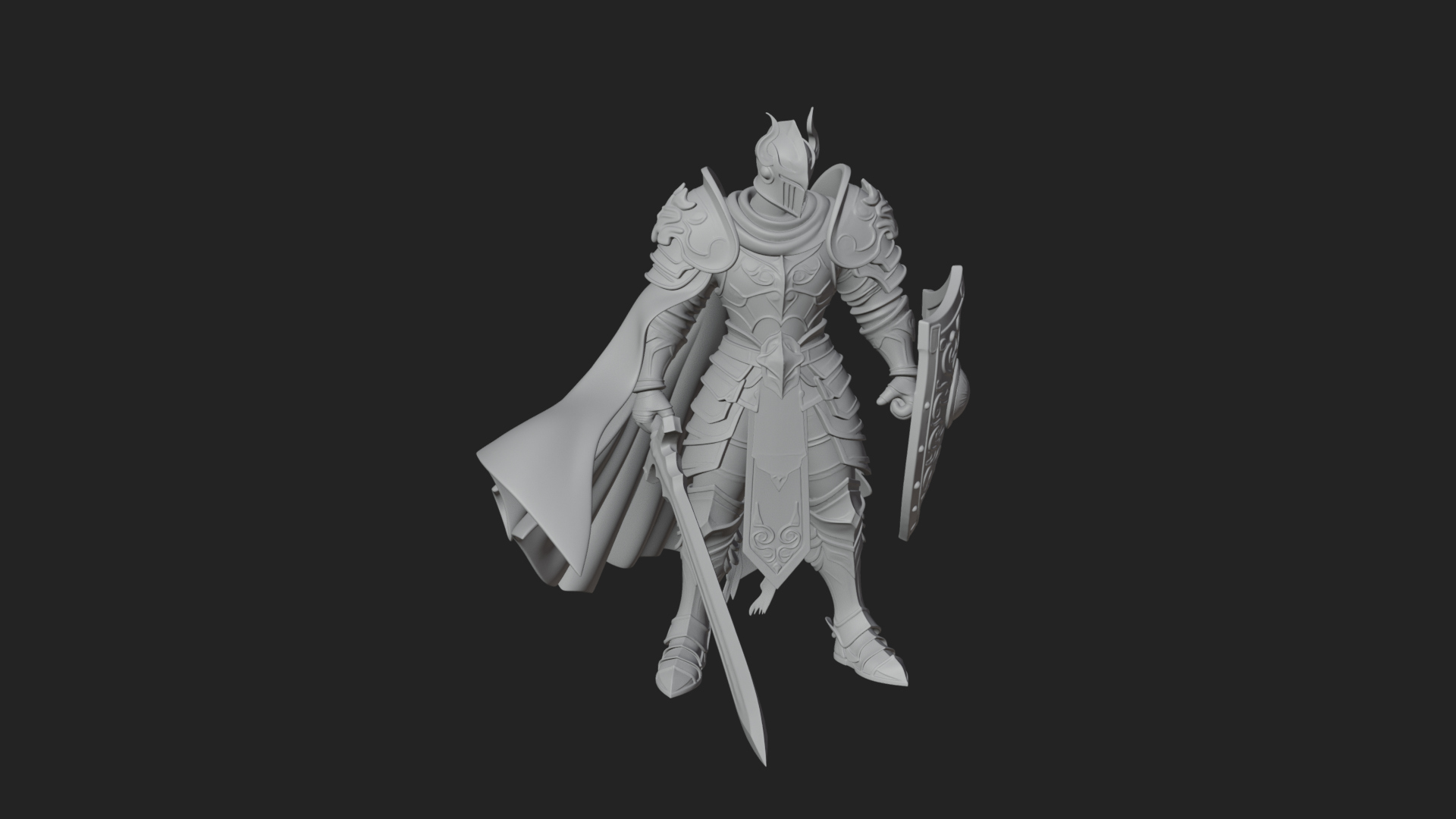 Armored Knight Statue Design 31 3D Print Model 3D Model