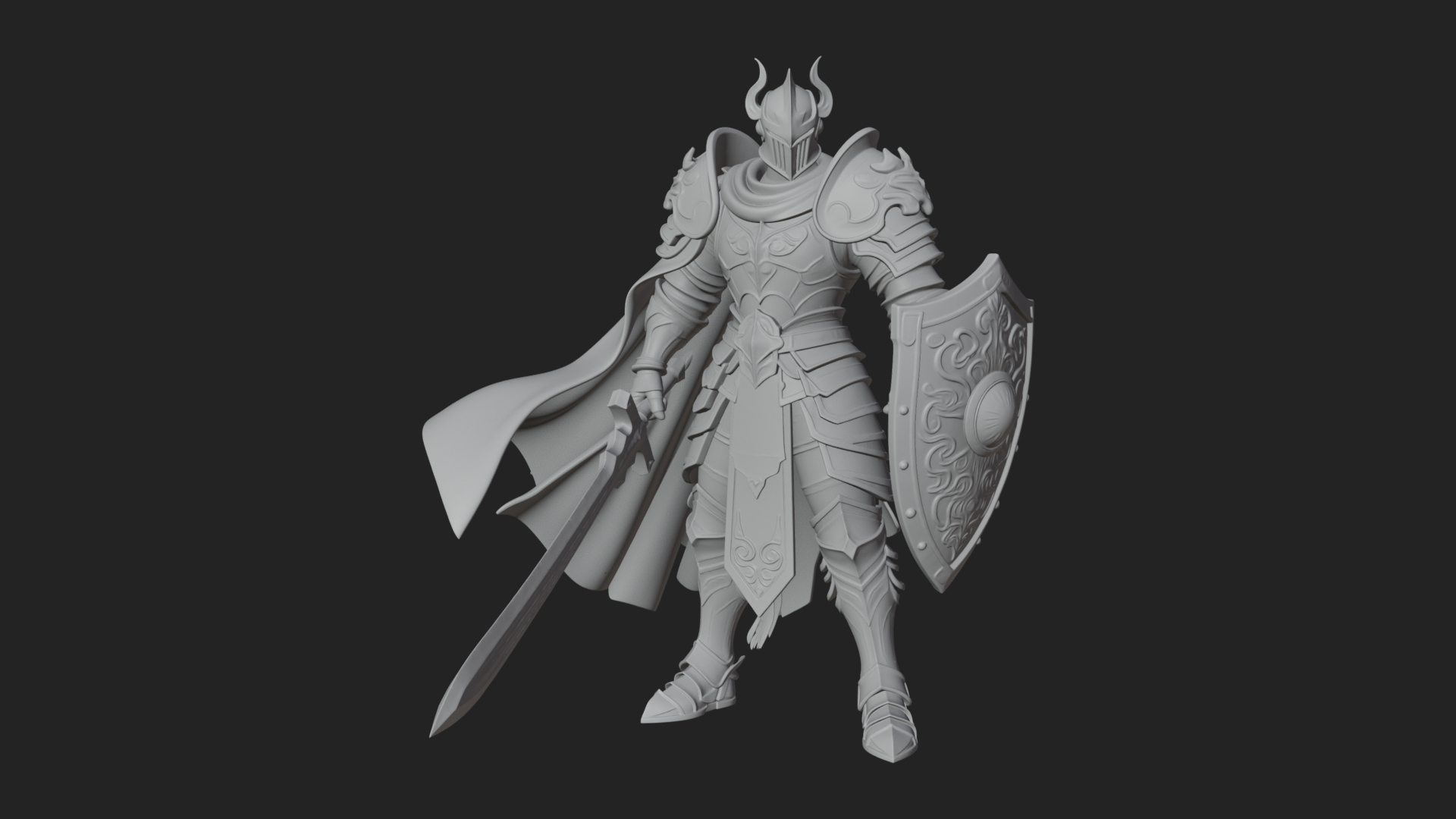 Armored Knight Statue Design 31 3D Print Model 3D Model