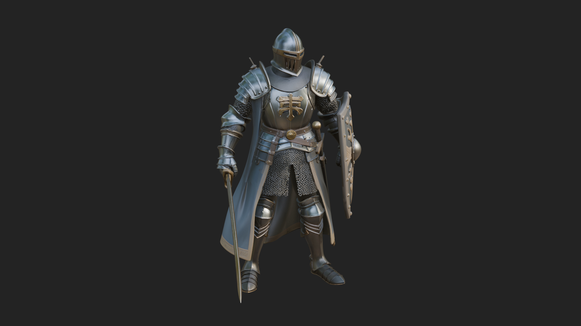 Armored Knight Statue Design 32 3D Print Model 3D Model