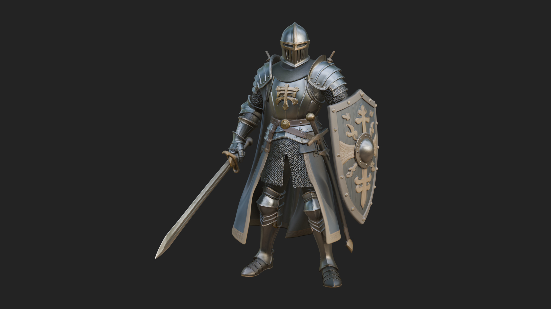 Armored Knight Statue Design 32 3D Print Model 3D Model