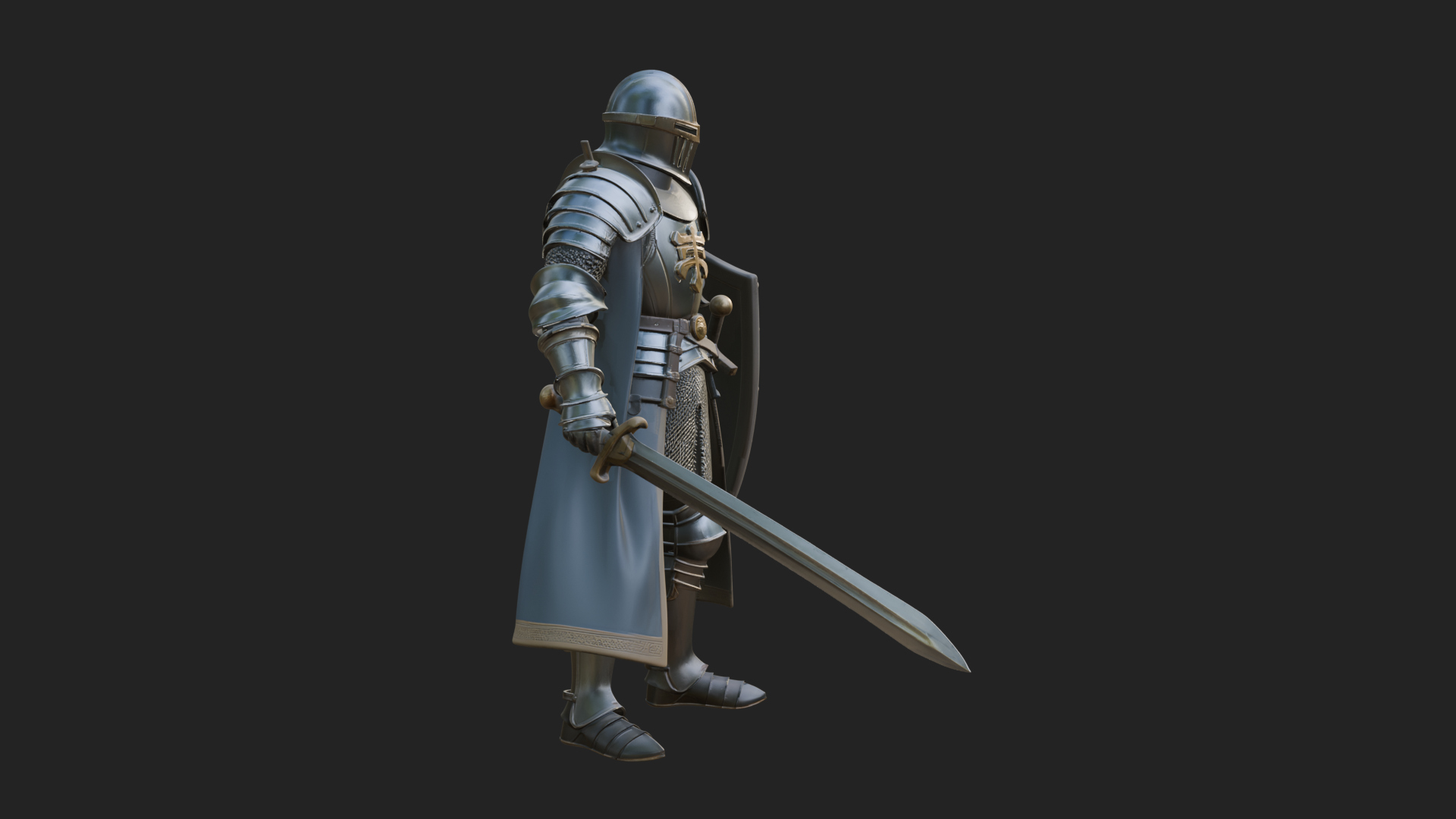 Armored Knight Statue Design 32 3D Print Model 3D Model
