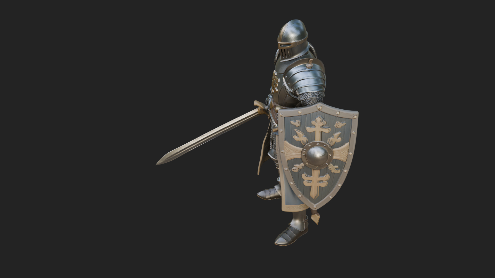 Armored Knight Statue Design 32 3D Print Model 3D Model