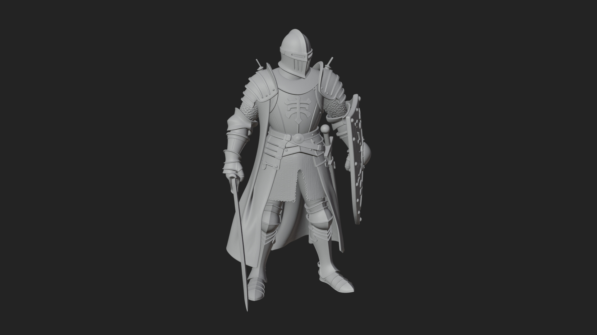 Armored Knight Statue Design 32 3D Print Model 3D Model