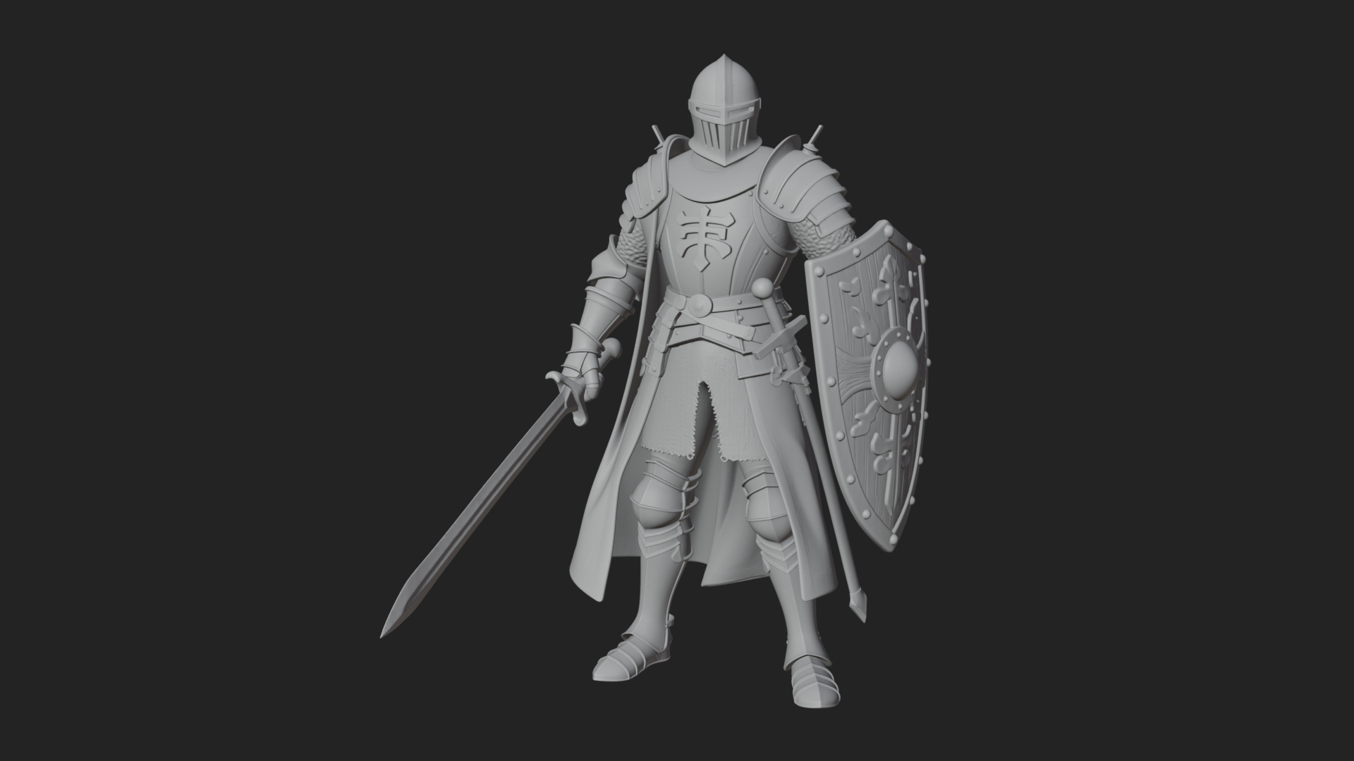Armored Knight Statue Design 32 3D Print Model 3D Model