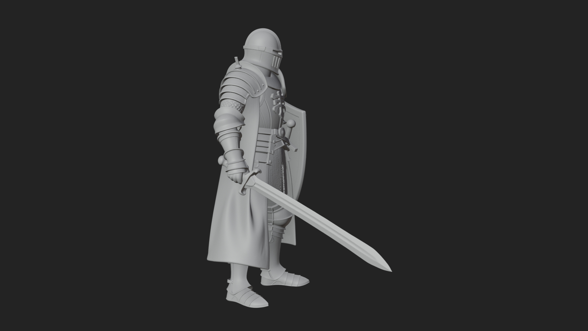 Armored Knight Statue Design 32 3D Print Model 3D Model