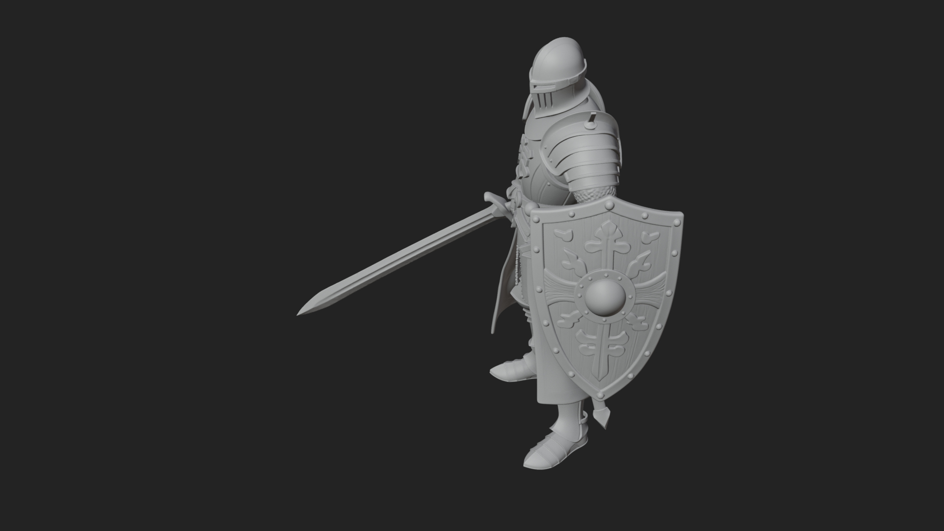 Armored Knight Statue Design 32 3D Print Model 3D Model