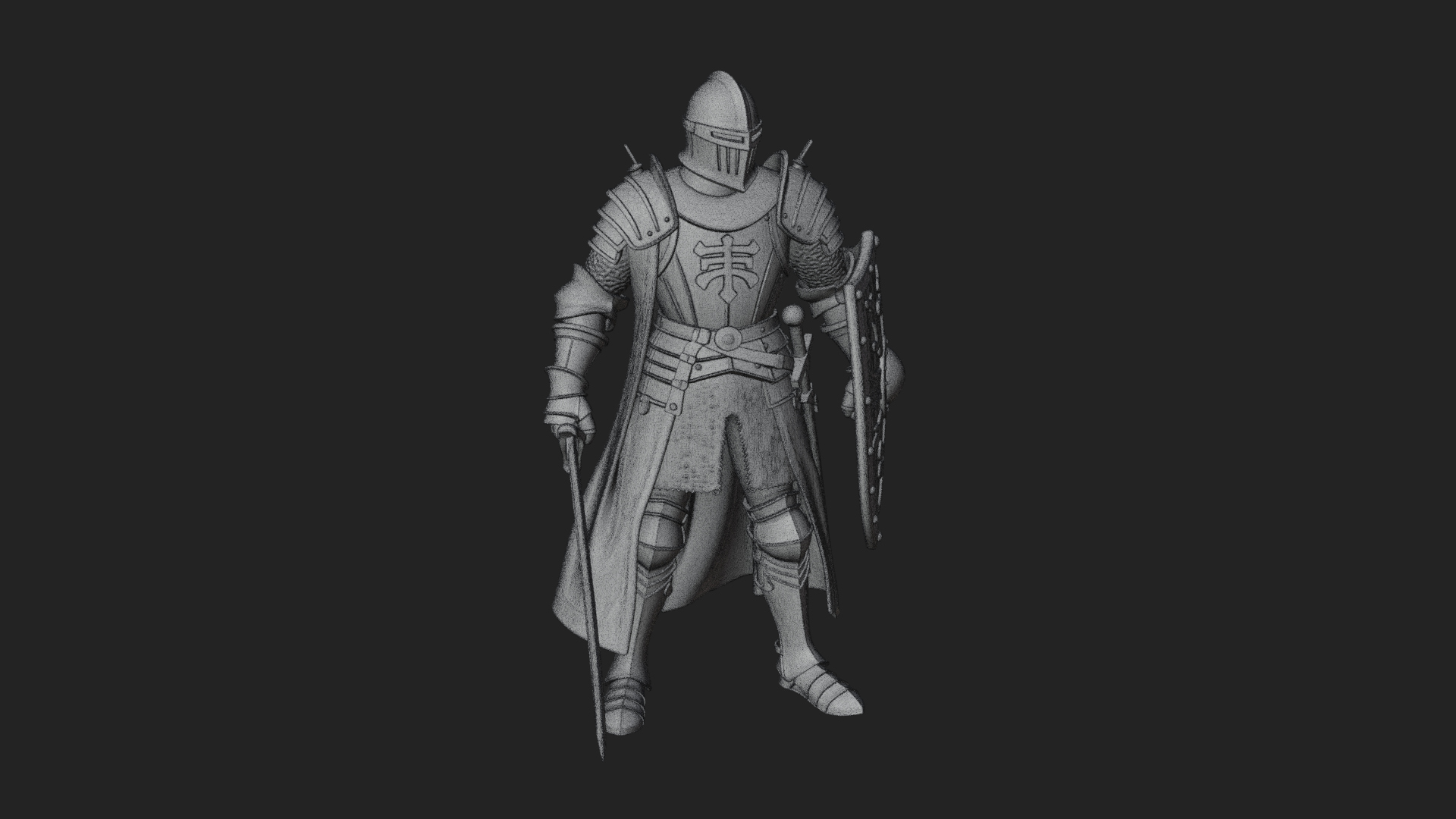 Armored Knight Statue Design 32 3D Print Model 3D Model
