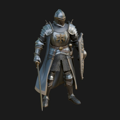 Armored Knight Statue Design 32 3D Print Model
