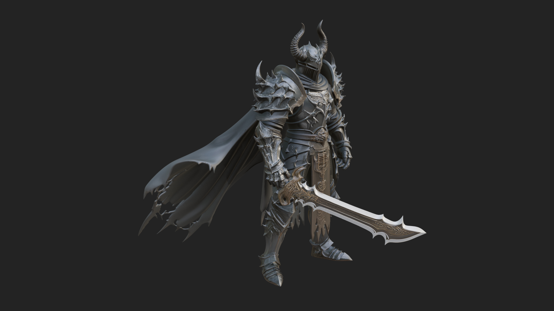Armored Knight Statue Design 33 3D Print Model 3D Model