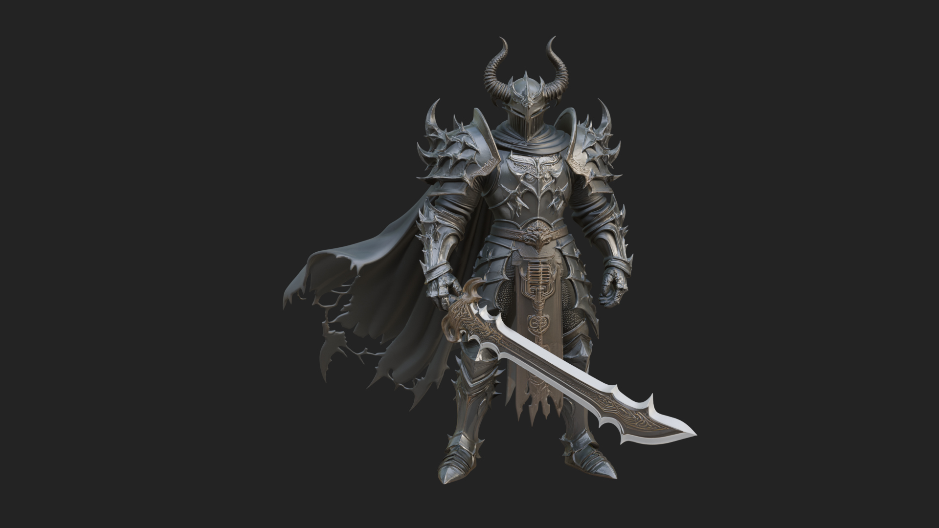 Armored Knight Statue Design 33 3D Print Model 3D Model