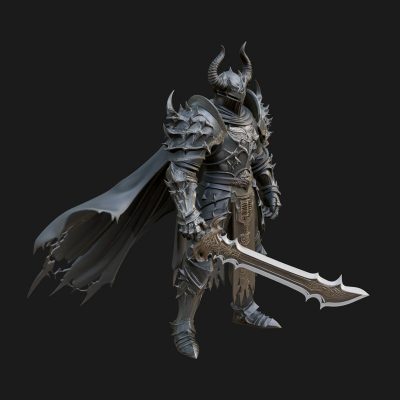 Armored Knight Statue Design 33 3D Print Model