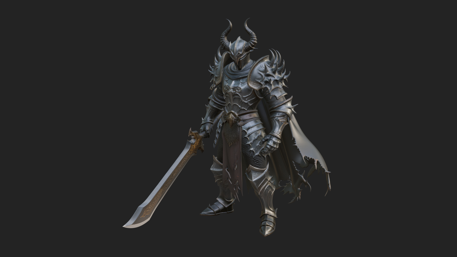 Armored Knight Statue Design 34 3D Print Model 3D Model