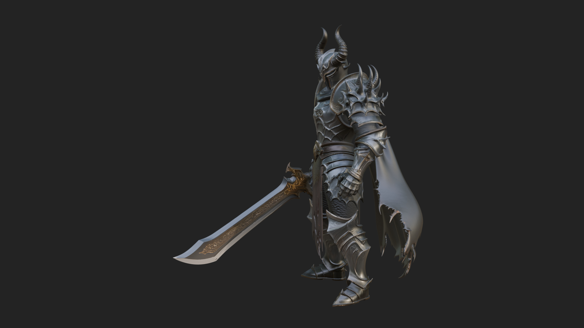 Armored Knight Statue Design 34 3D Print Model 3D Model