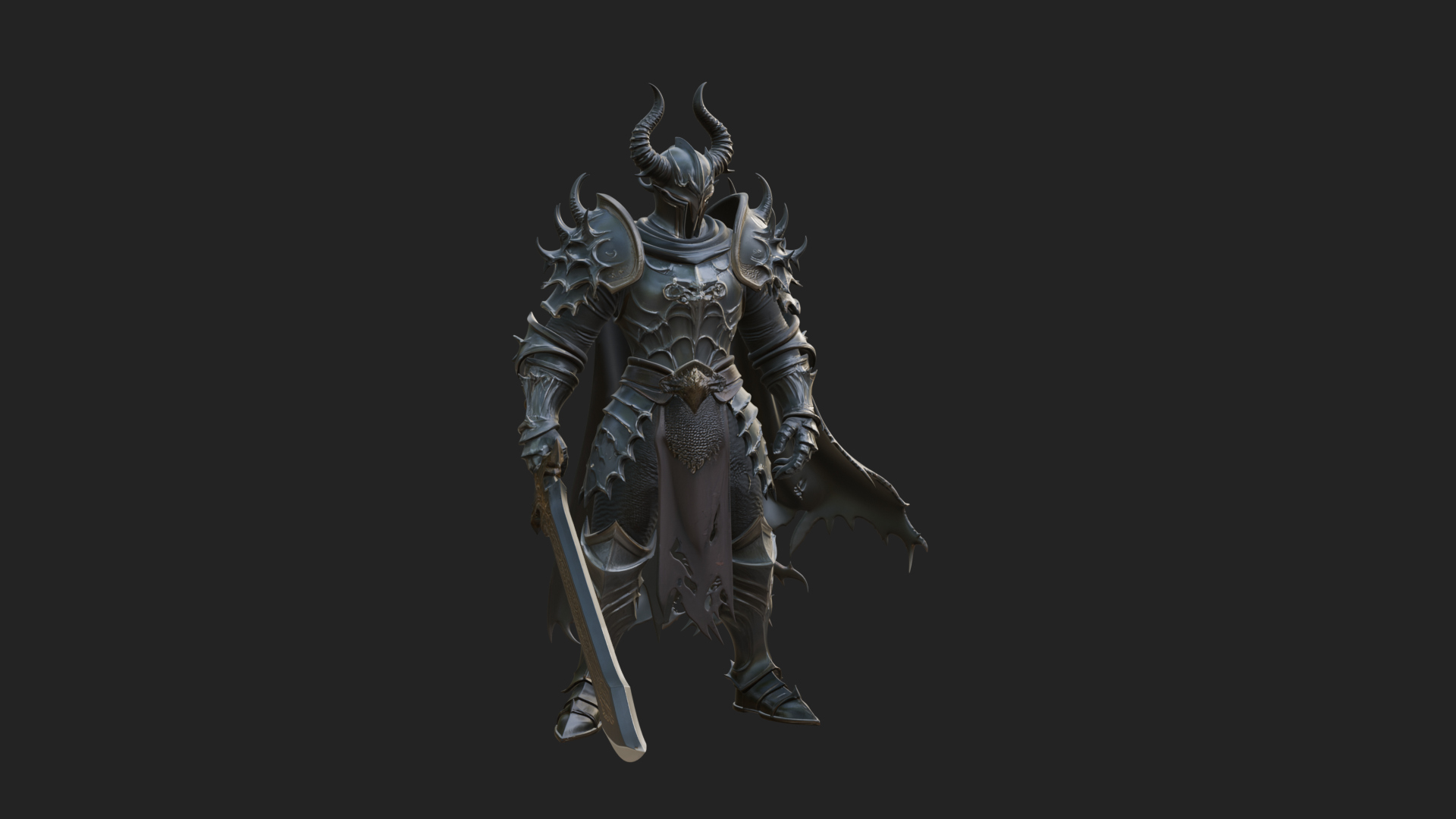 Armored Knight Statue Design 34 3D Print Model 3D Model