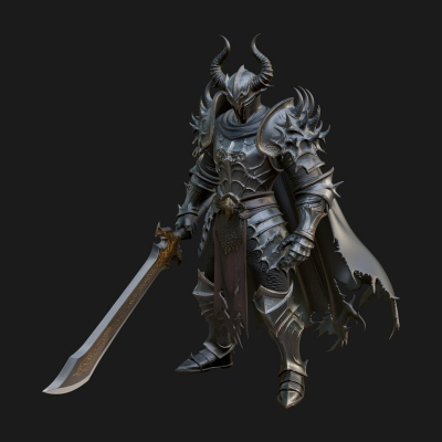 Armored Knight Statue Design 34 3D Print Model