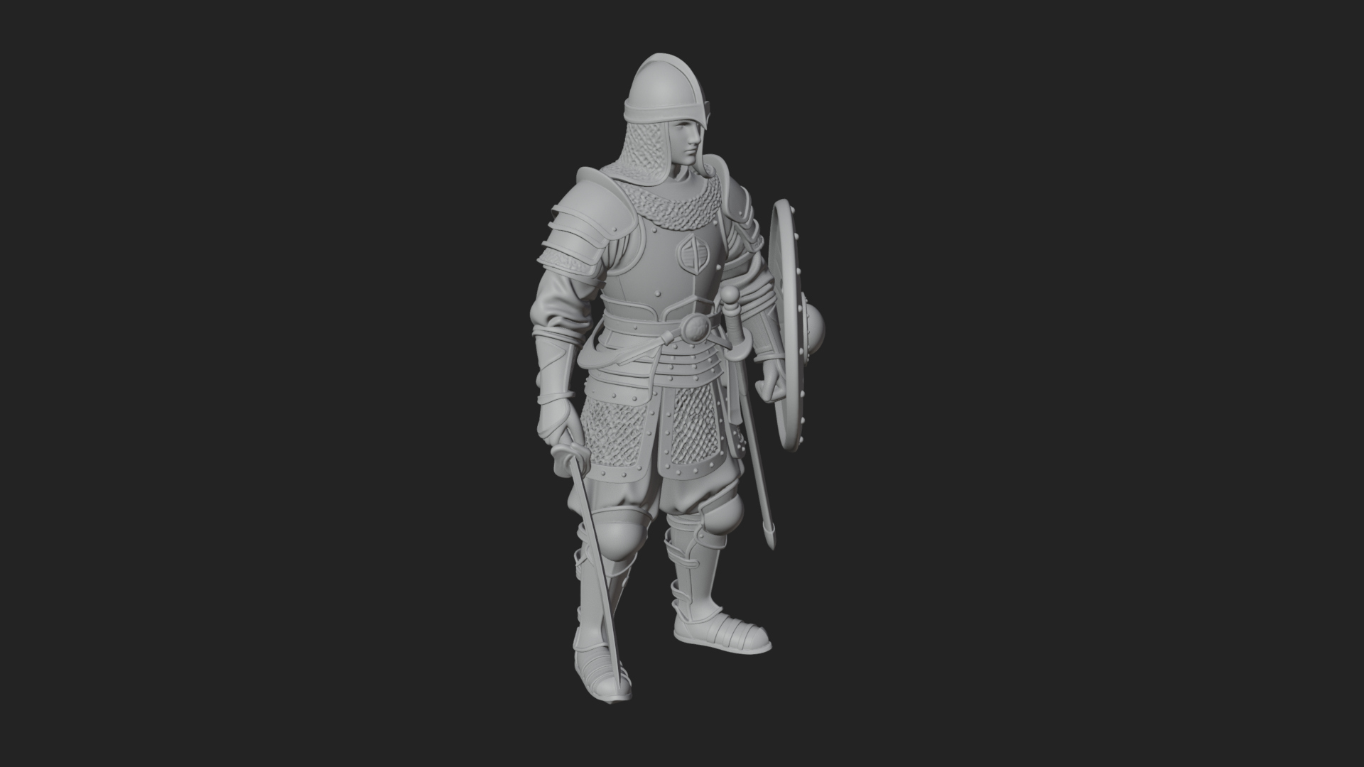 Armored Knight Statue Design 35 3D Print Model 3D Model