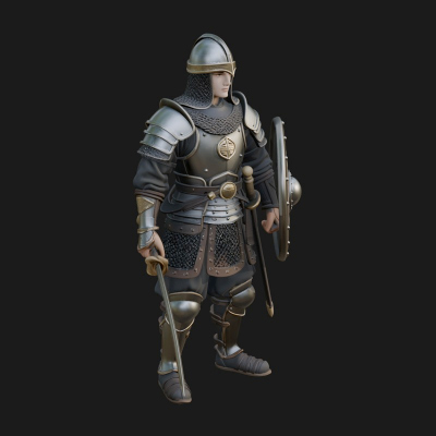 Armored Knight Statue Design 35 3D Print Model