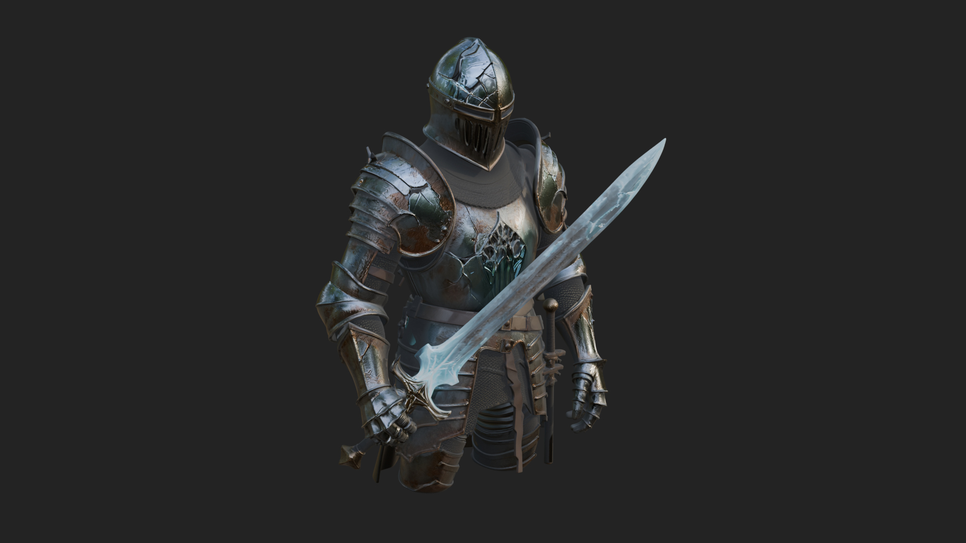 Armored Knight Statue Design 36 3D Print Model 3D Model