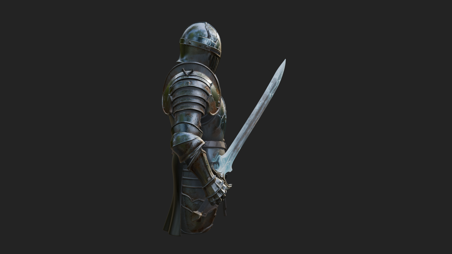 Armored Knight Statue Design 36 3D Print Model 3D Model