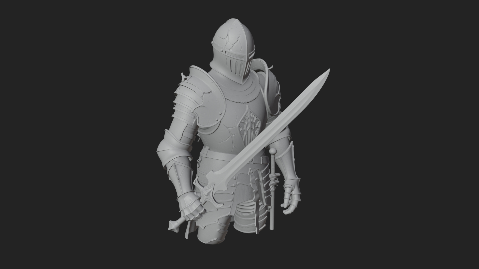 Armored Knight Statue Design 36 3D Print Model 3D Model
