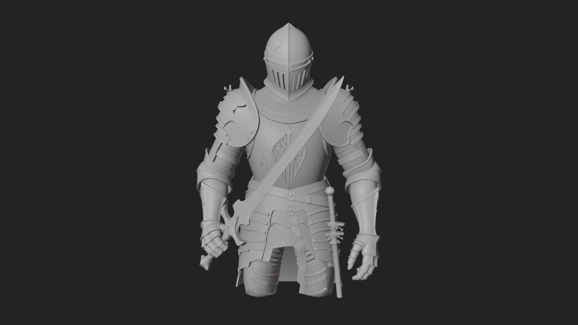 Armored Knight Statue Design 36 3D Print Model 3D Model