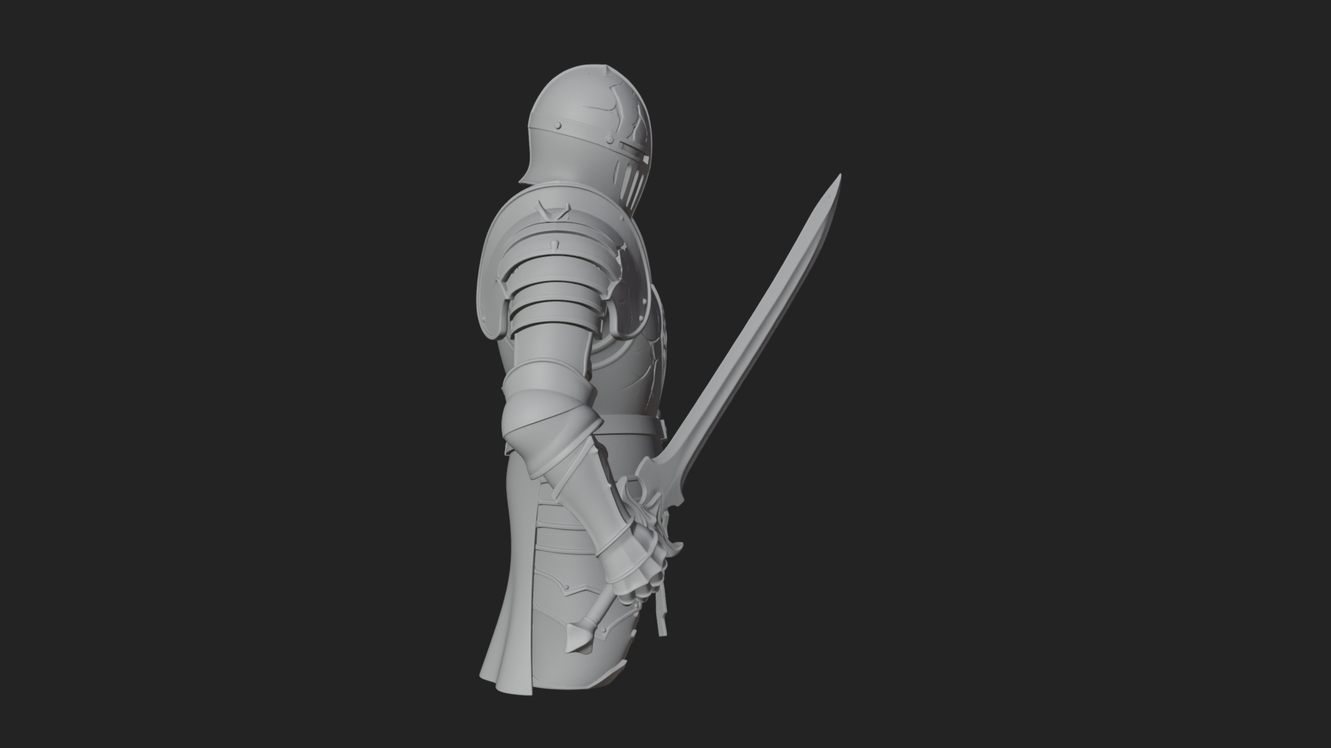 Armored Knight Statue Design 36 3D Print Model 3D Model