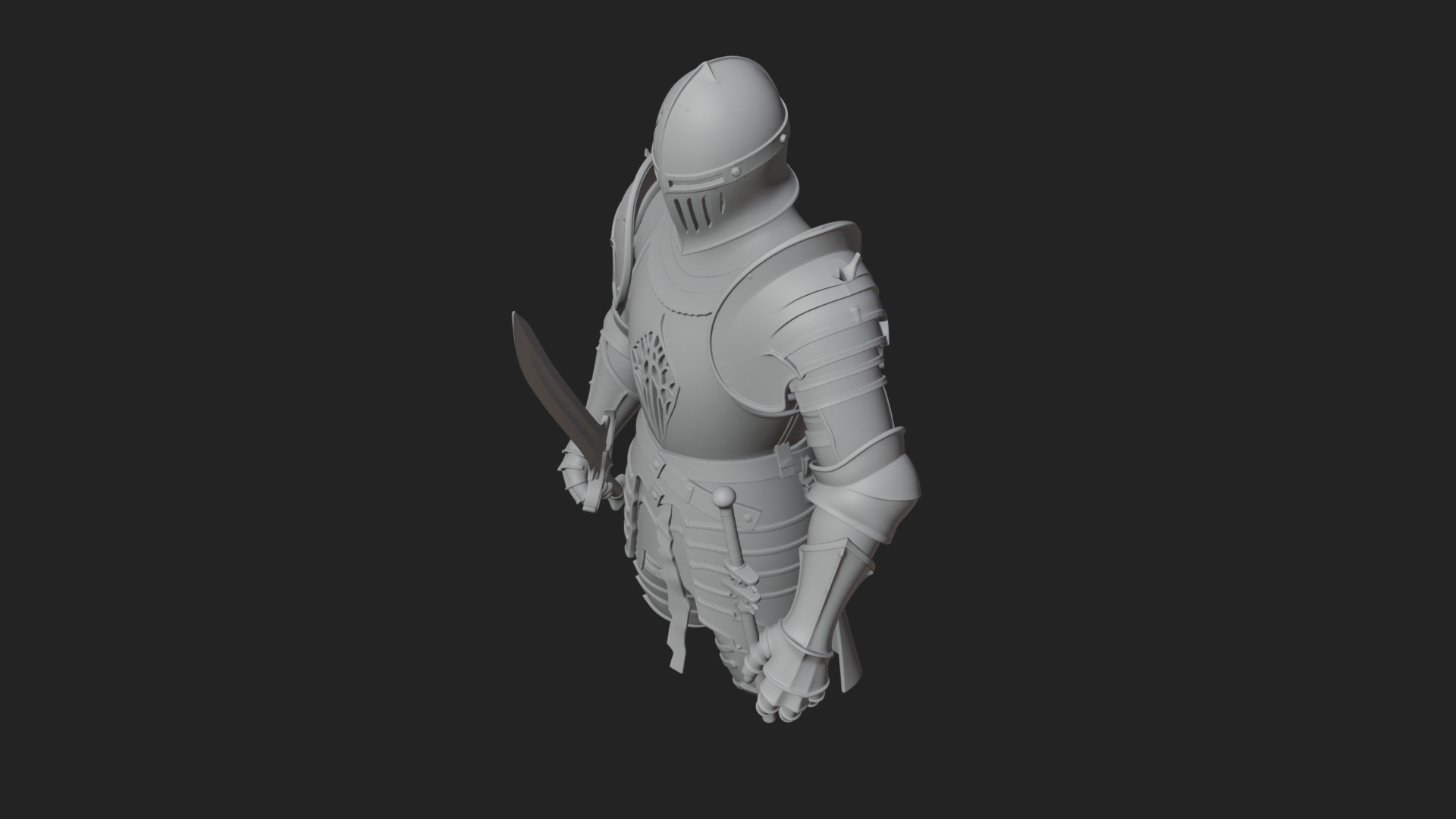 Armored Knight Statue Design 36 3D Print Model 3D Model